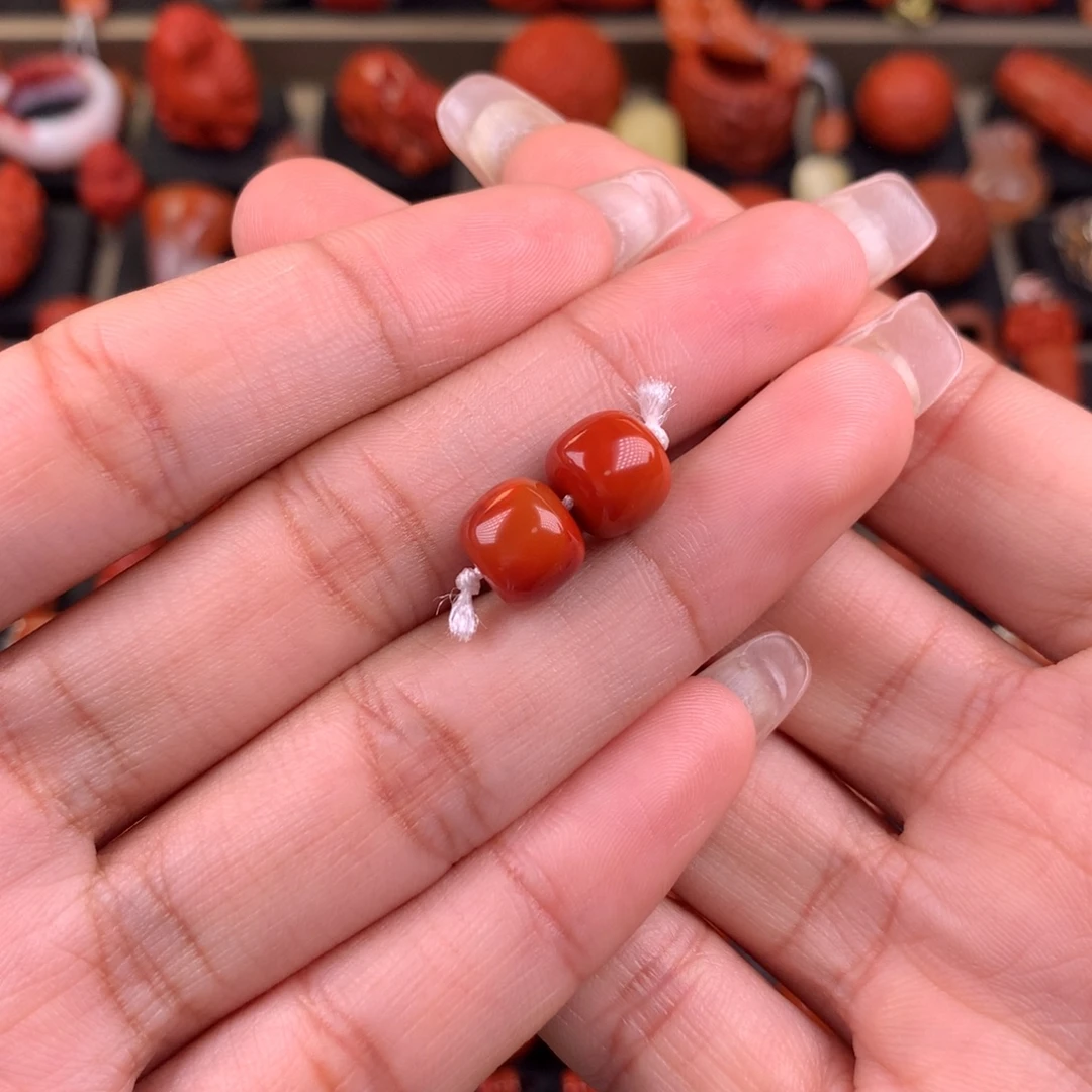 南红玛瑙未镶嵌老型对珠9