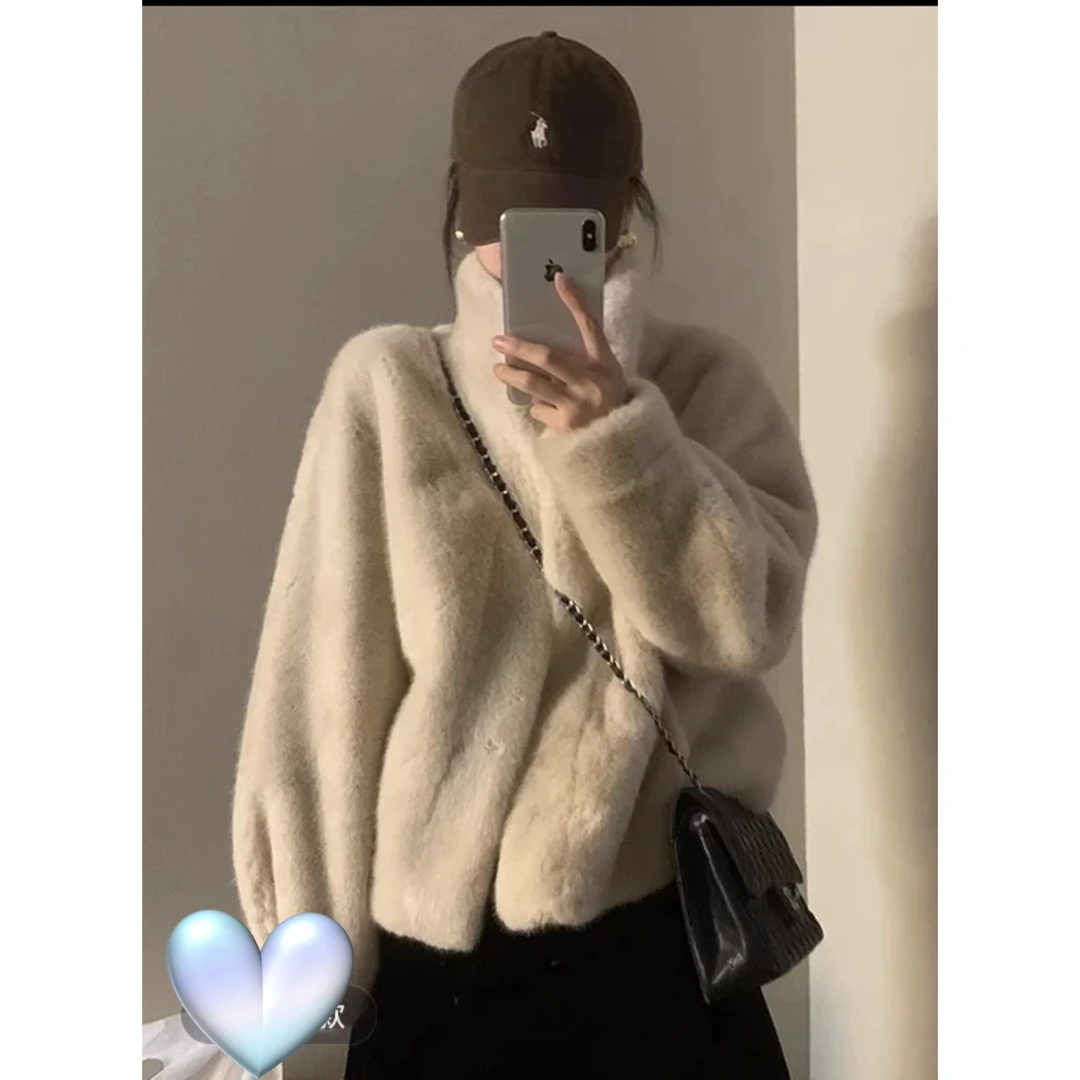 立领长袖通勤单排扣宽松型短外套短款大衣流浪丹宁风