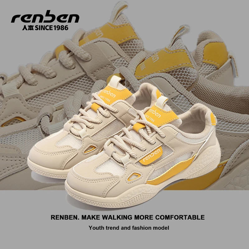 人本体育旗舰店学生跑步鞋女夏季轻薄透气2025网面ins潮流韩版ol