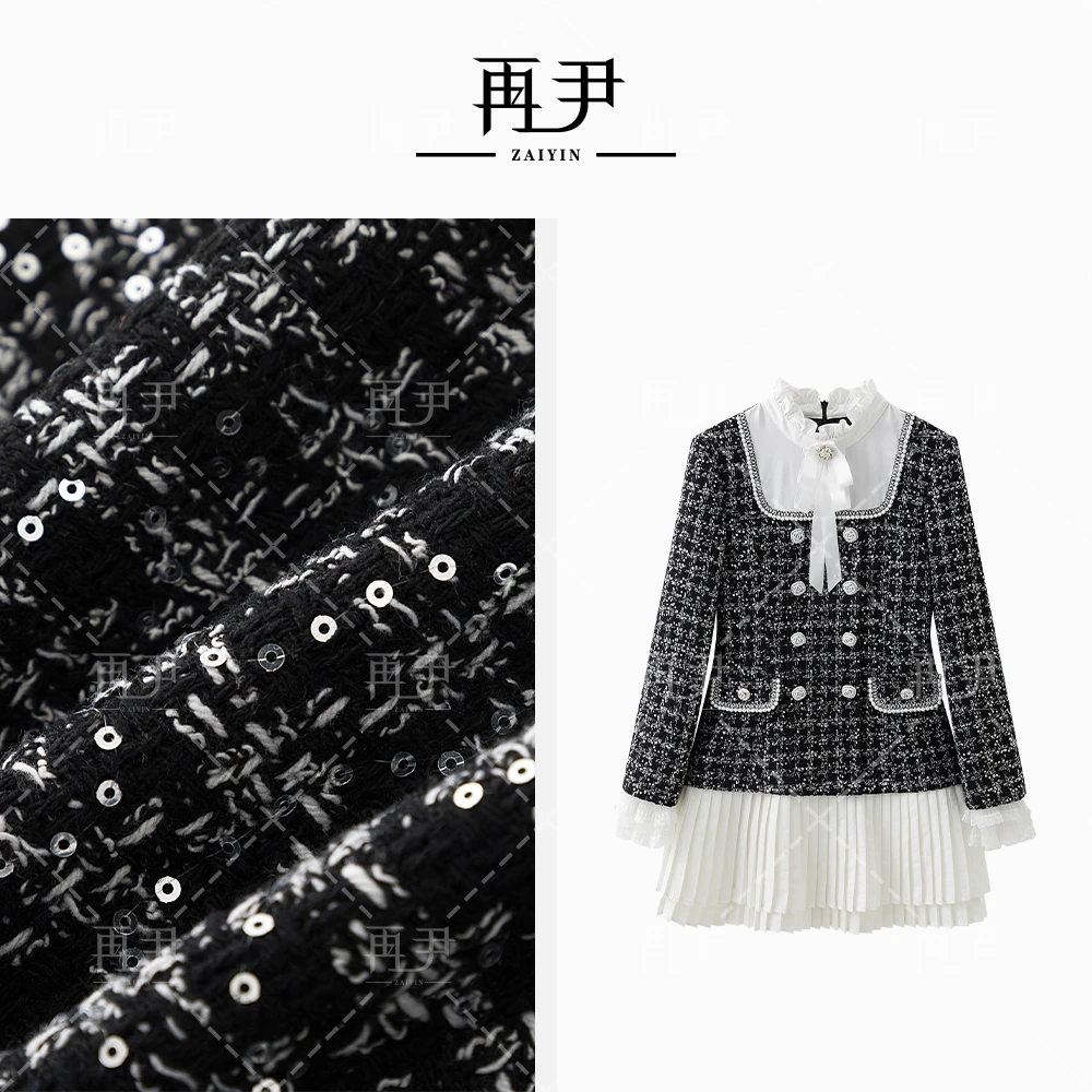 【天空之城】冬季小众设计师时尚定制轻奢气质连衣裙GY25CT120063