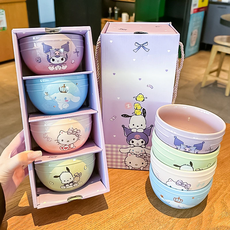 三丽鸥美乐蒂饭碗套装家用可爱陶瓷儿童碗高颜值餐具生日结婚礼物