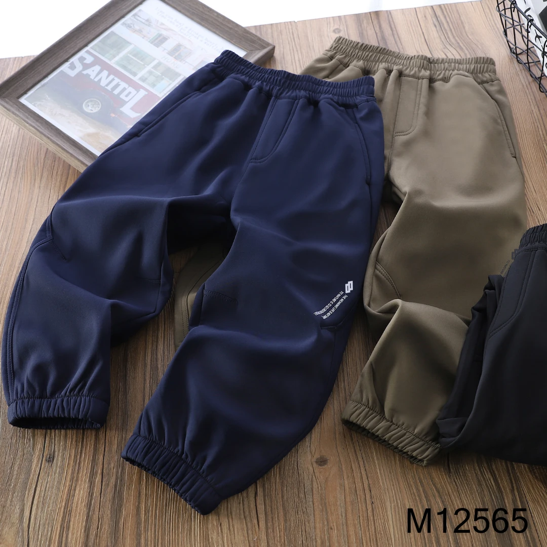 【MIEVE DUCK】冬款儿童软壳冲锋裤休闲中大童加绒工装裤12565