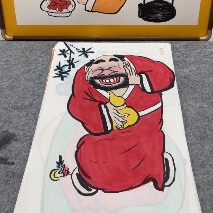 国画手绘禅意画一物一拍