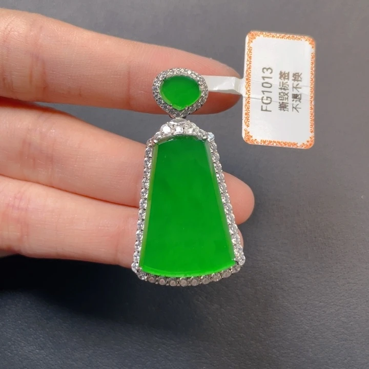 翡翠银S925镶嵌吊坠(不含链)