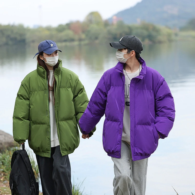 新款秋冬男女棉服棉衣袖子潮流可拆卸港风高品质保暖立领