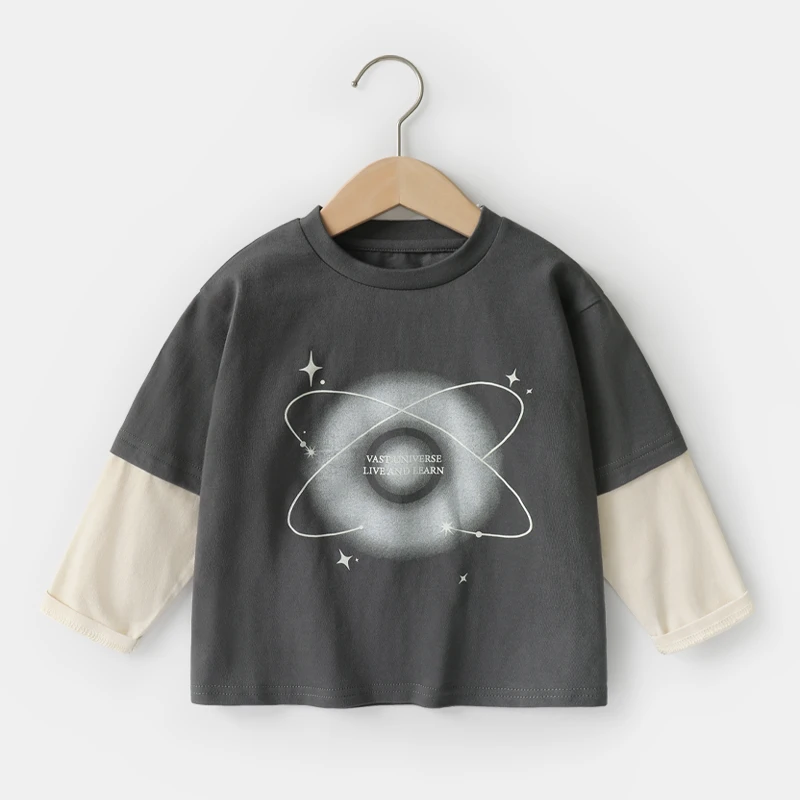 【清仓】男童假两件长袖T恤春秋款儿童装宝宝小童打底衫U14725