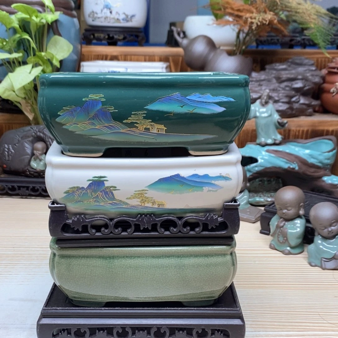 紫砂花盆陶瓷艺术花盆陶瓷