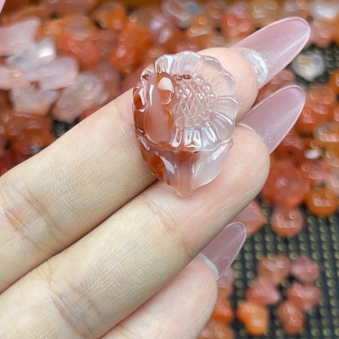南红玛瑙未镶嵌配饰向日葵