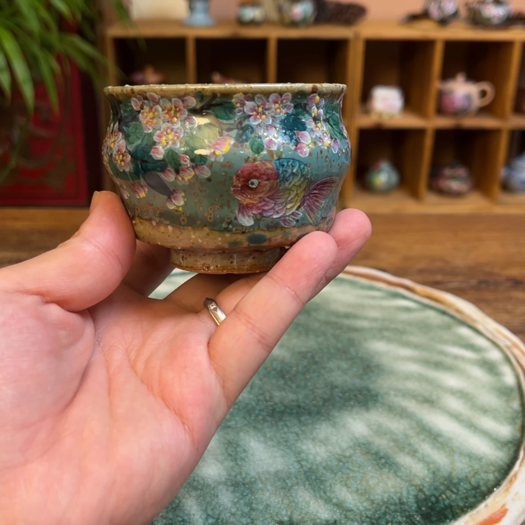 柴烧手工手绘陶瓷