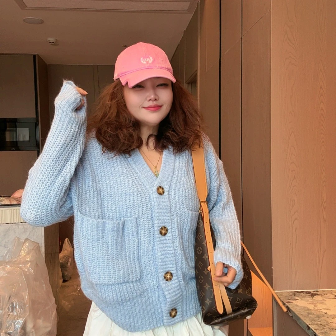 【大春子外贸原单】外贸原单售完无补宽松型慵懒风韩版极简风开衫