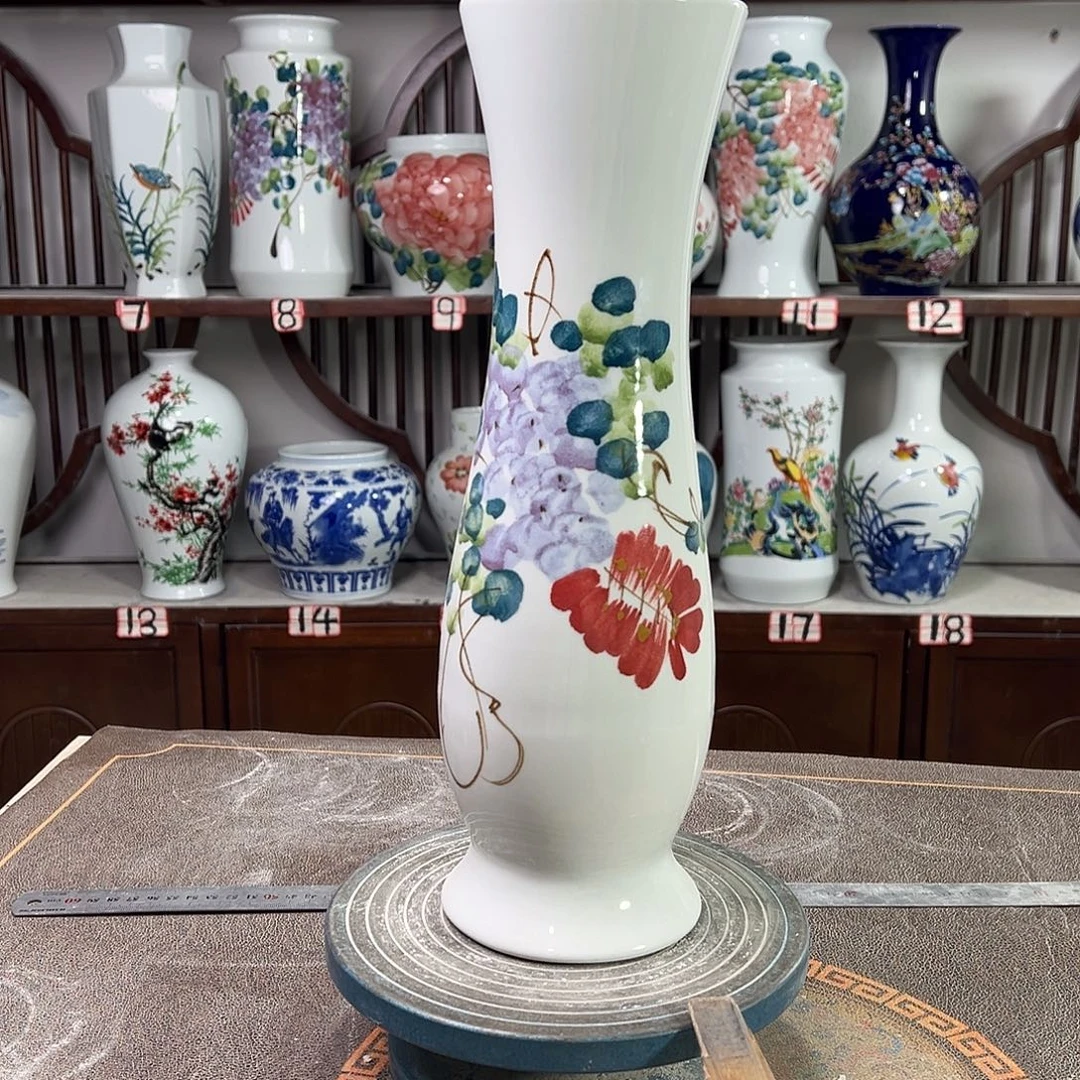 摆件陶景德镇陶瓷蛮紫藤