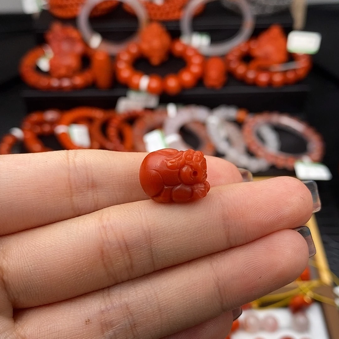 南红玛瑙未镶嵌四川凉山貔貅戒指