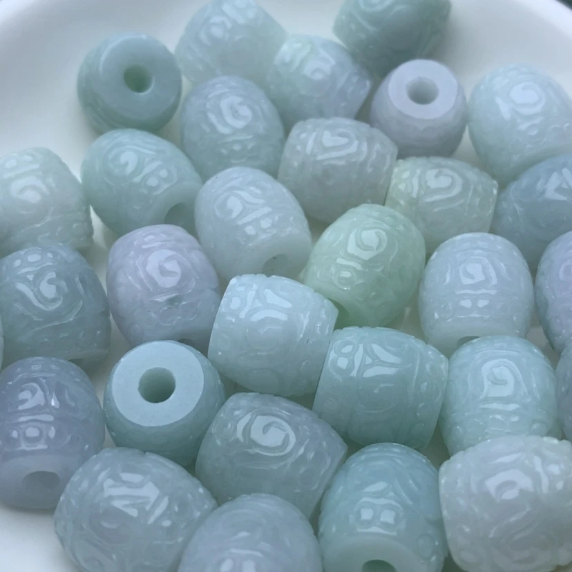 【闪购商品】翡翠手链未镶嵌卡12.7x13回纹珠2颗