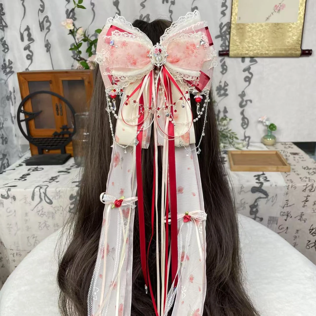 【花汐】国风发夹多层次蝴蝶结发饰头饰汉服弹簧夹