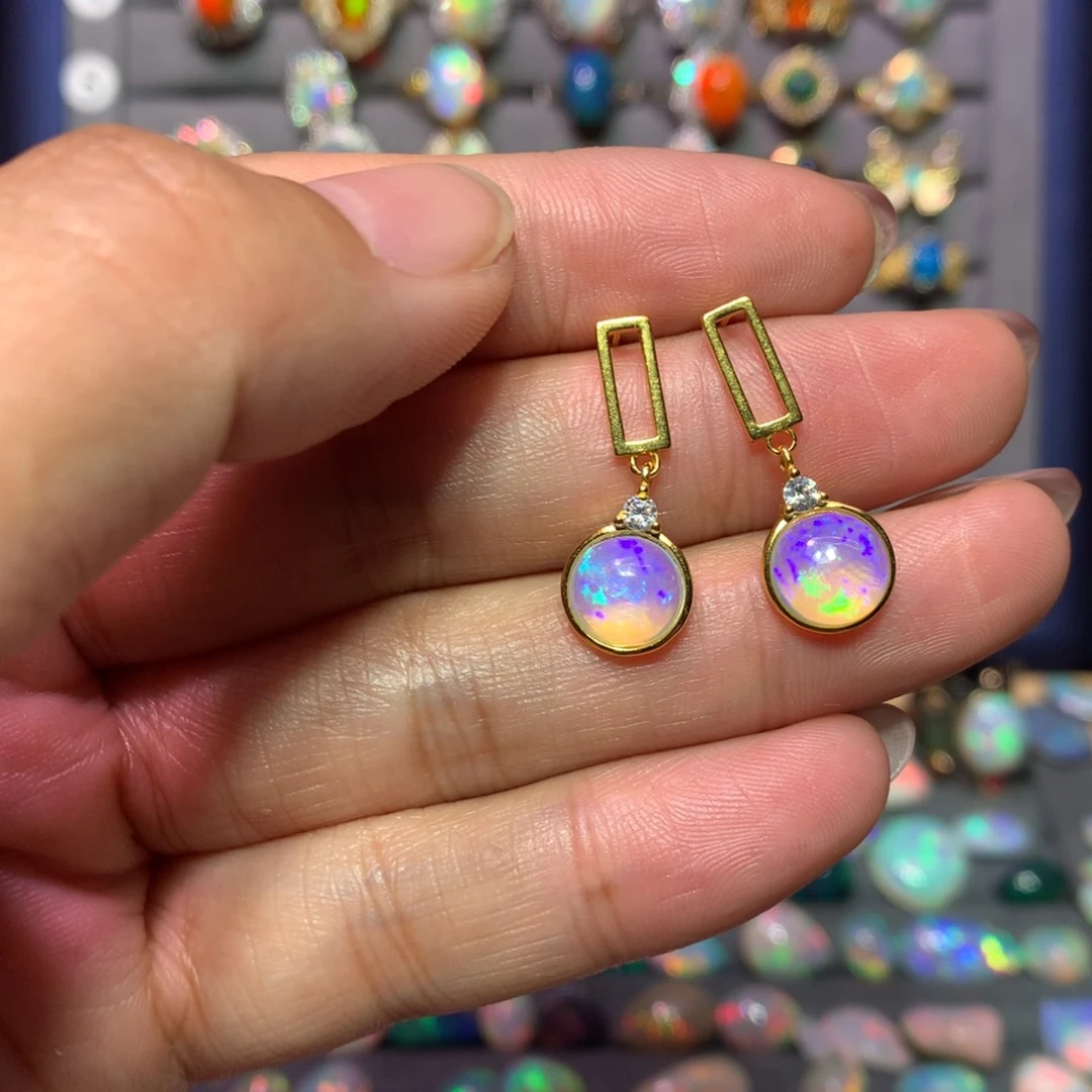 欧泊耳鼻款式银S925镶嵌贪****间