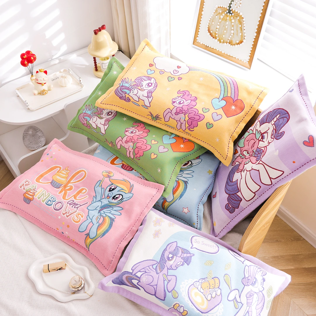 小马宝莉儿童纯棉纱布枕套吸汗透气卡通全棉枕头套四季枕芯内胆套