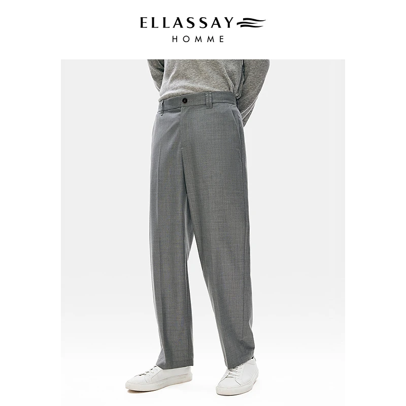 ELLASSAY歌力思男装25春季澳毛经典西裤EME351K00400