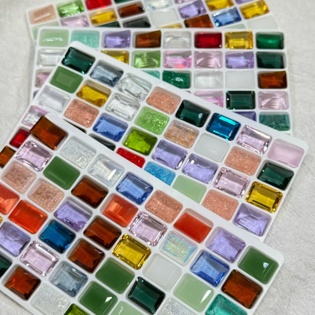 高顶 冰透 大颗粒 纯水晶料 diy 美甲钻混
