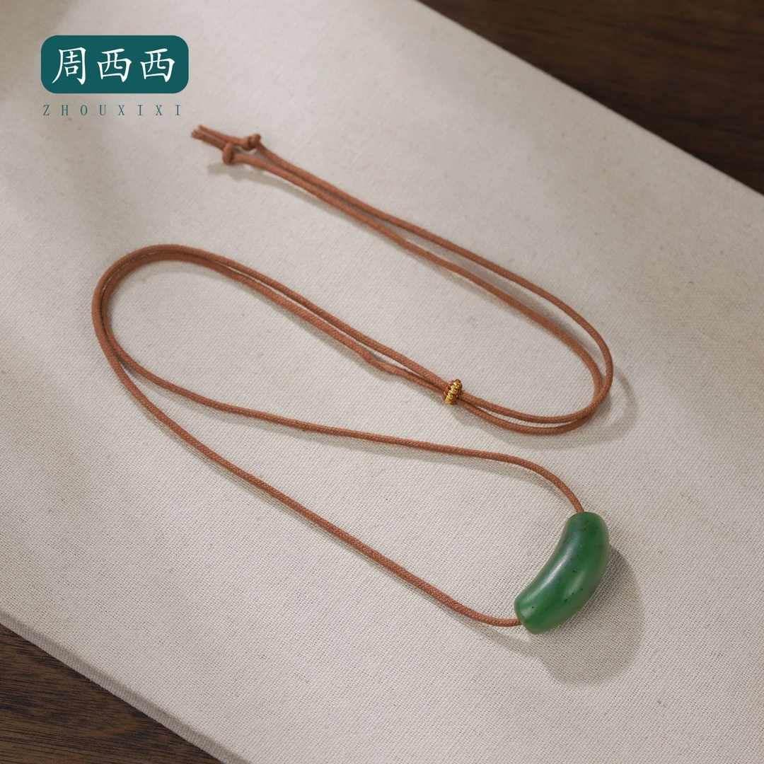 周西西精美珠宝碧玉湾管项链3*1.2气质百搭多样性发货19156