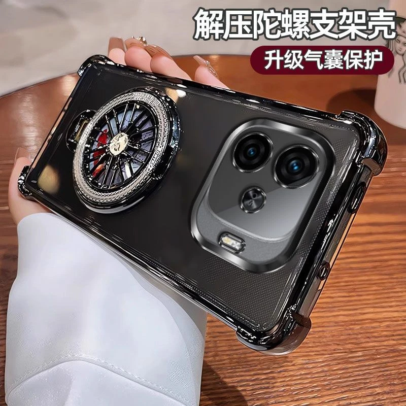 气囊防摔iQOOZ9Turbo手机壳V2352A高质量全包镜头陀螺磁吸支架简