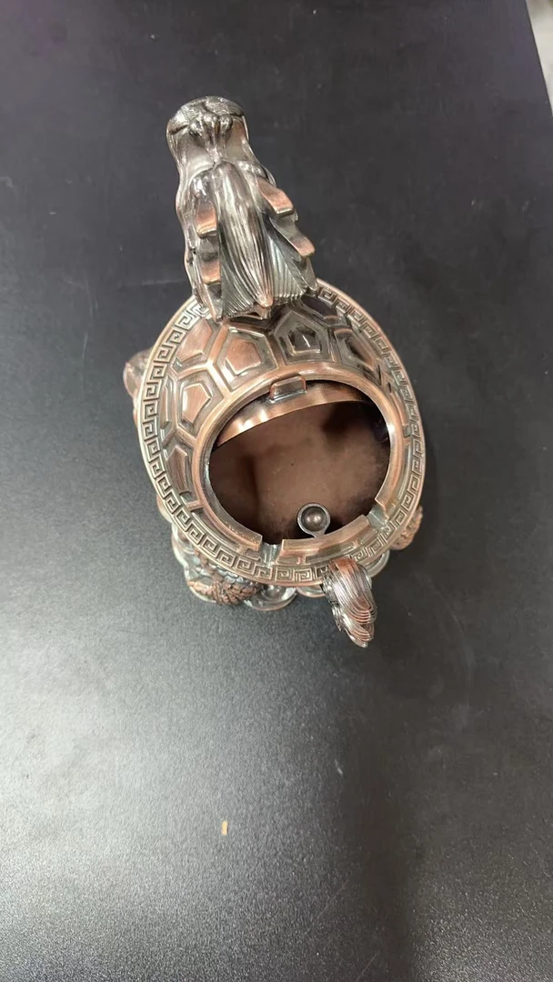 复古个性龙龟烟灰缸家用客厅防摔防风带盖防飞灰精美摆件