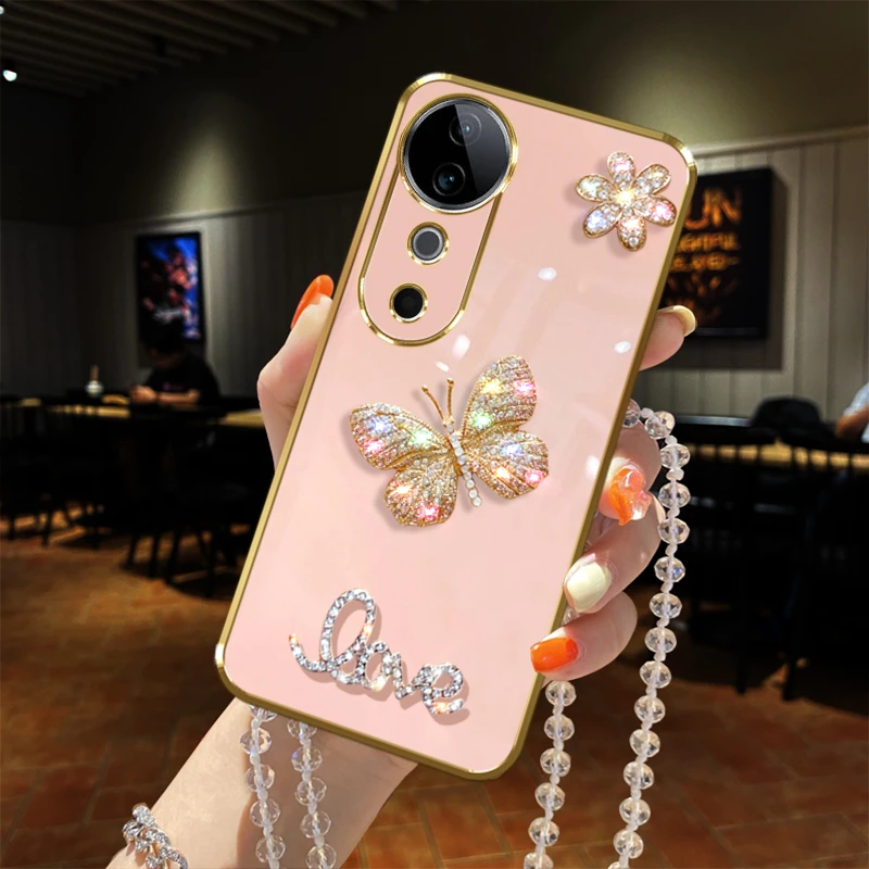 vivo s19手机壳5G蝴蝶镶钻防摔仙女款保护套镜头全包新品时尚软壳