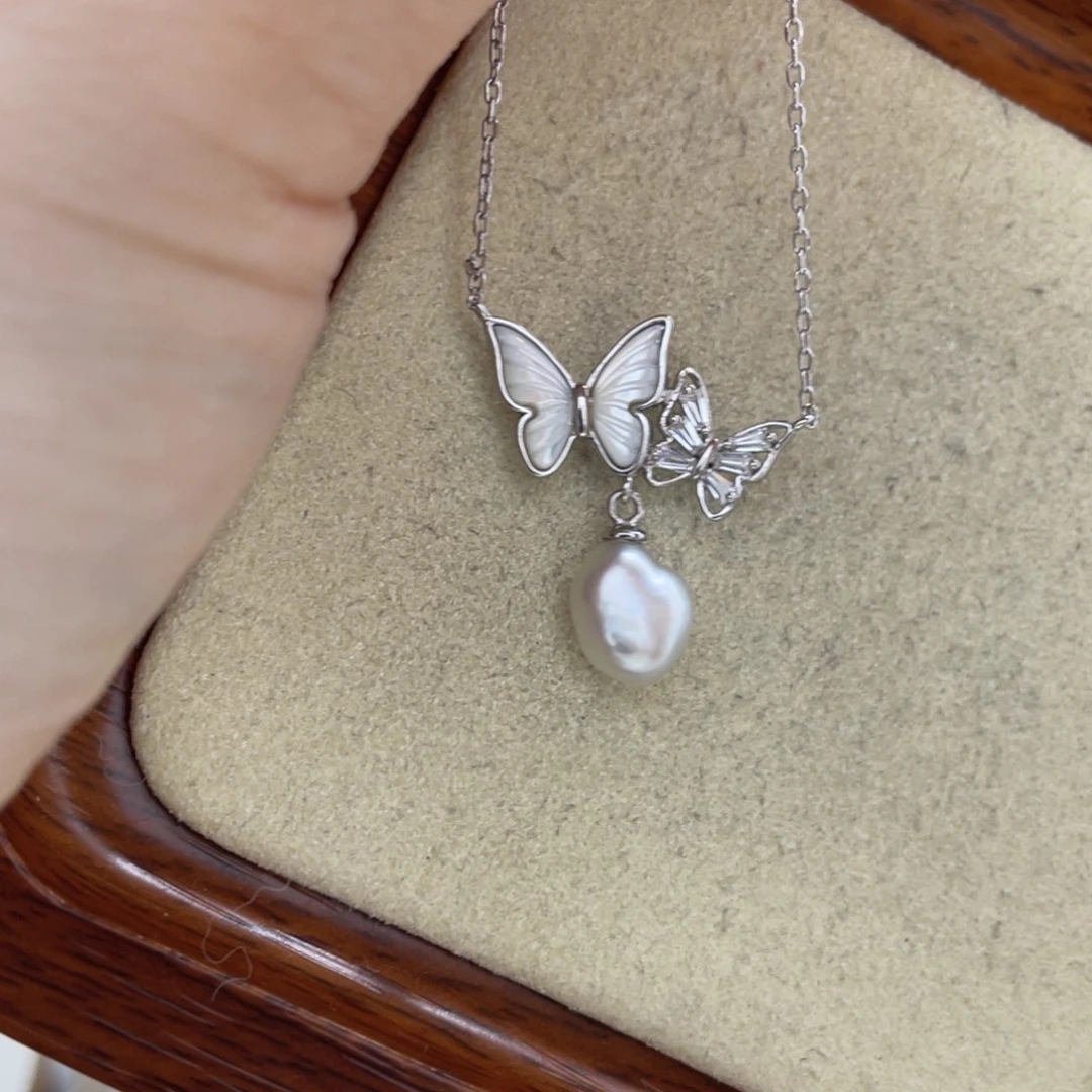 海水珍珠颈饰银S925镶嵌