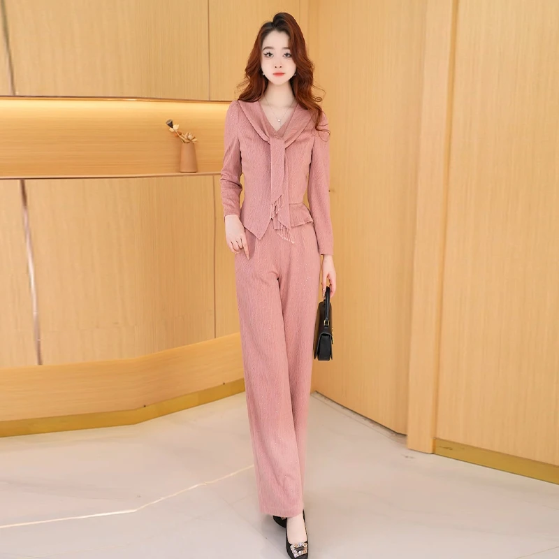 【两件套】秋季时尚女神修身洋气宽松气质休闲百搭显瘦减龄女装套裤