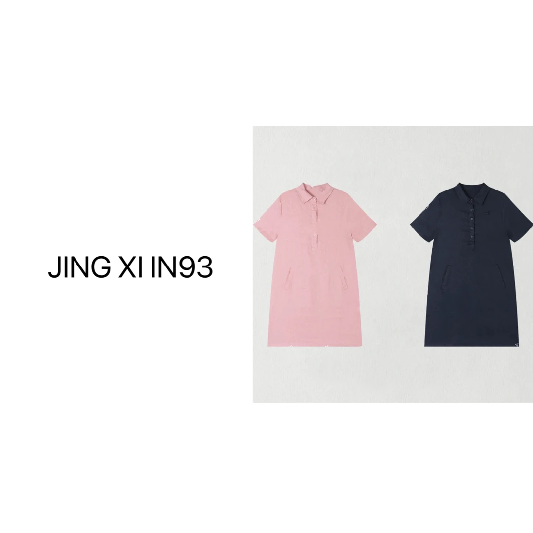 XIAO XIAO【100亚麻连衣裙】休闲时尚百搭夏季纯色翻领女款设计师