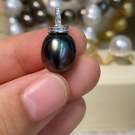 银S925镶嵌海水珍珠颈饰11.1