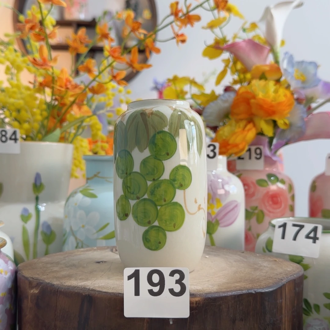 摆件景德镇手绘陶瓷花瓶摆件无孔