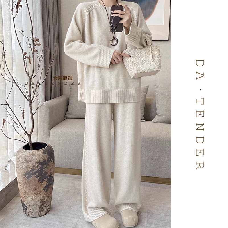 DA·Tender-“聆竹针织阔腿裤”春季气质休闲百搭显瘦