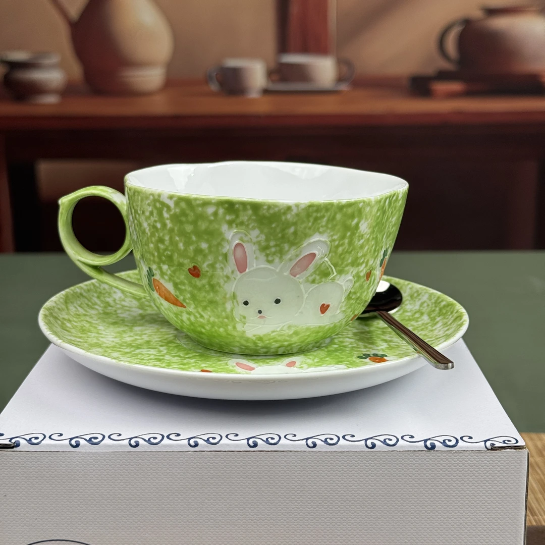 手绘萌兔系列咖啡杯 A201