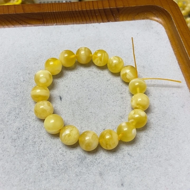 蜜蜡未镶嵌裸石手串