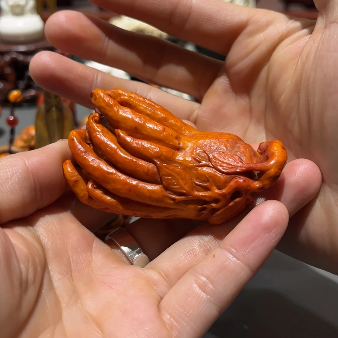 鹿骨把件鹿角雕刻手把手