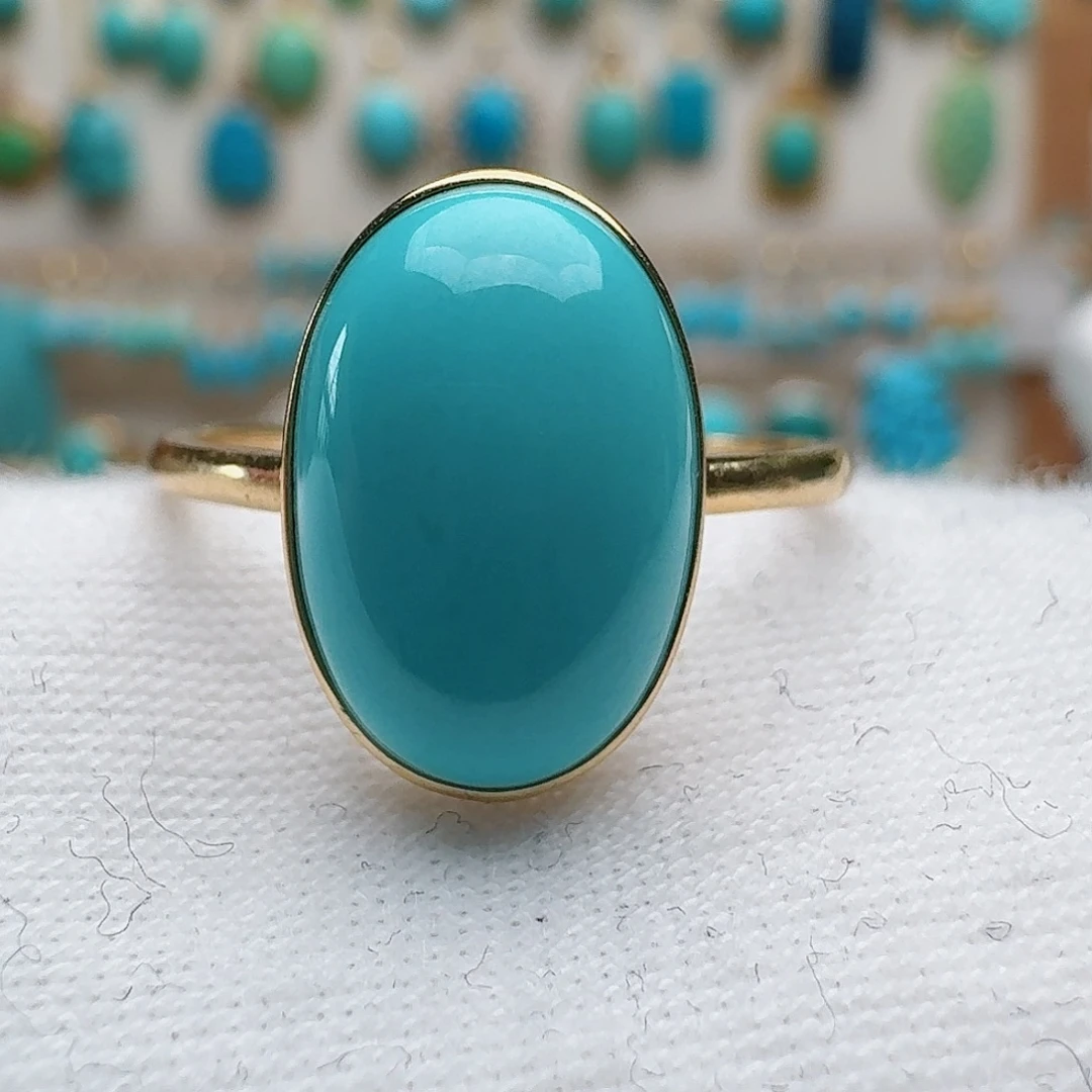 绿松石18K金镶嵌戒指