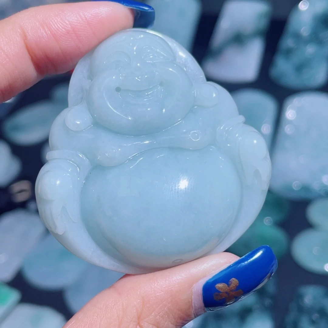 白***盼翡翠未镶嵌颈饰大佛公