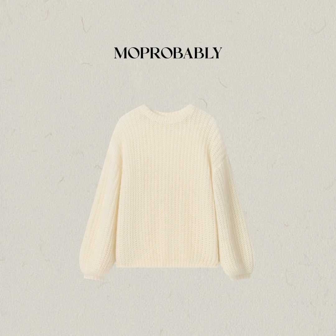 Moprobably李予诺「松糕」"绵羊毛+马海毛"时尚套头毛衫L5376071