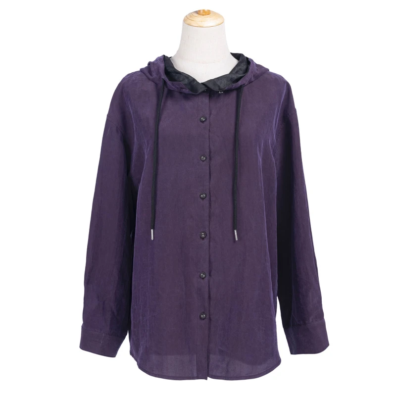 <紫云英>FY706051香云纱彩龟帽衫外套