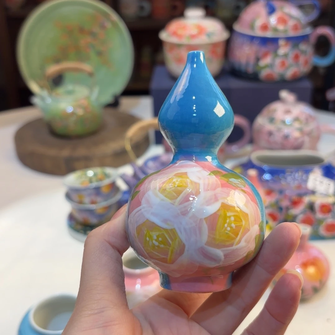 景德镇手绘高温釉下彩陶瓷茶具