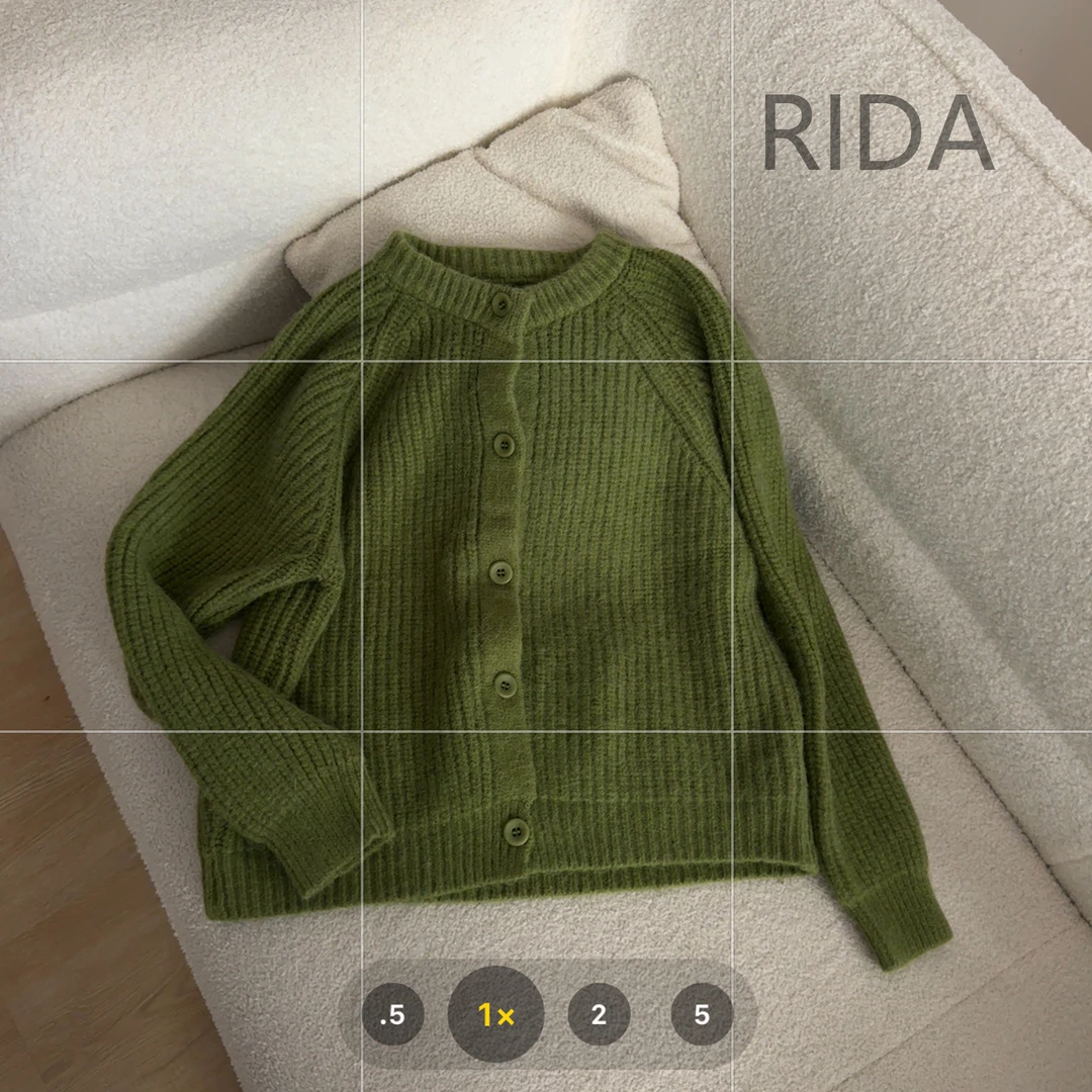 日褡插肩袖毛衣开衫K25百搭纯色秋冬圆领宽松慵懒风217清