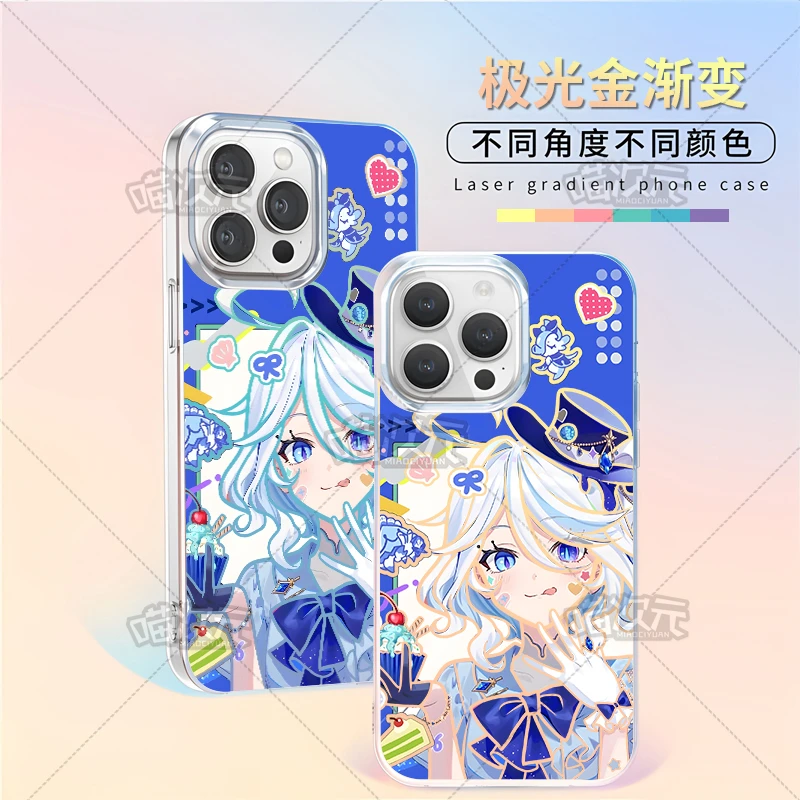 新芙宁娜适用苹果华为vivo一加iPhone小米红米二次元极光金手机壳