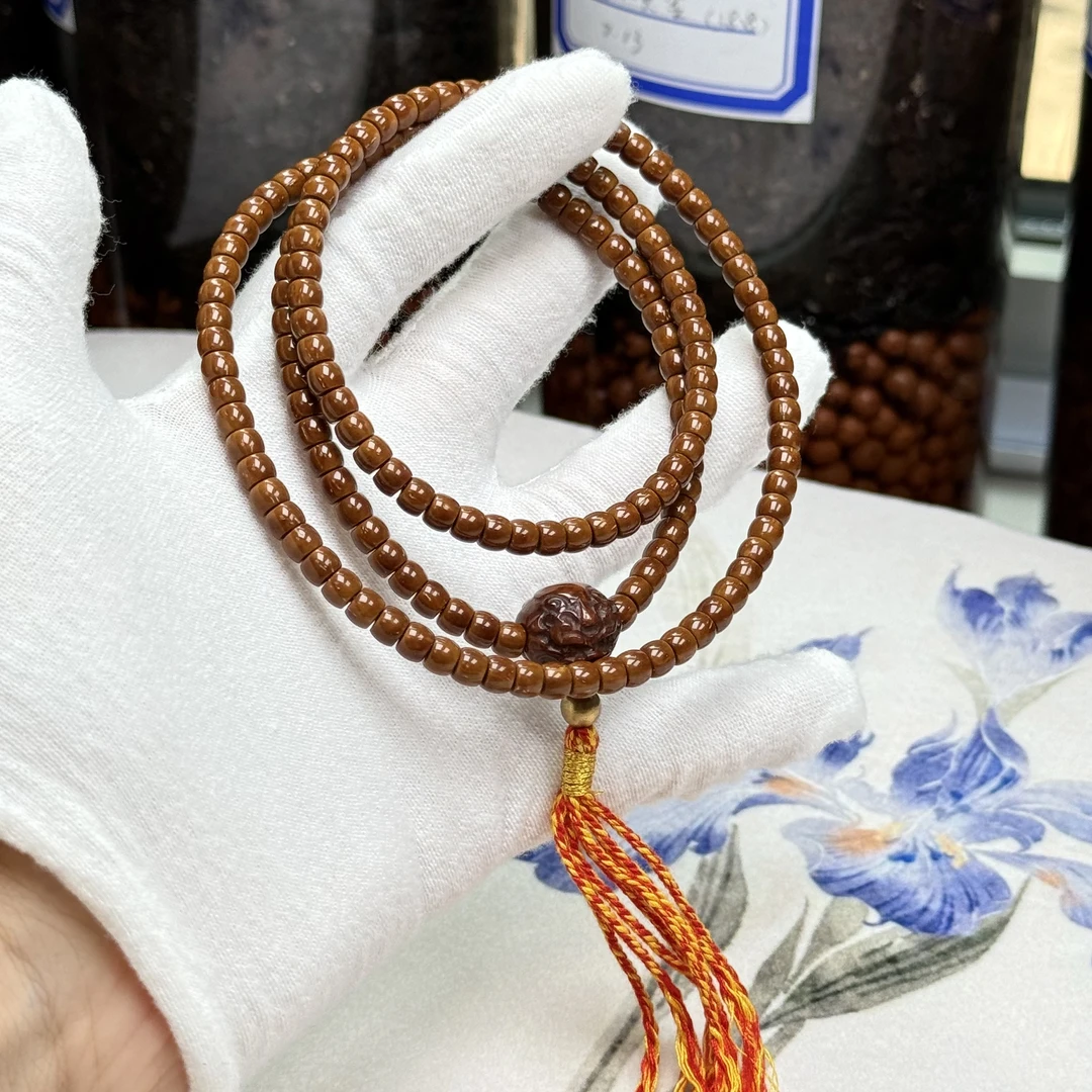 天然纯肉紫金鼠鼠尖念珠168颗长串5mm 高油高密 天然无优化保真