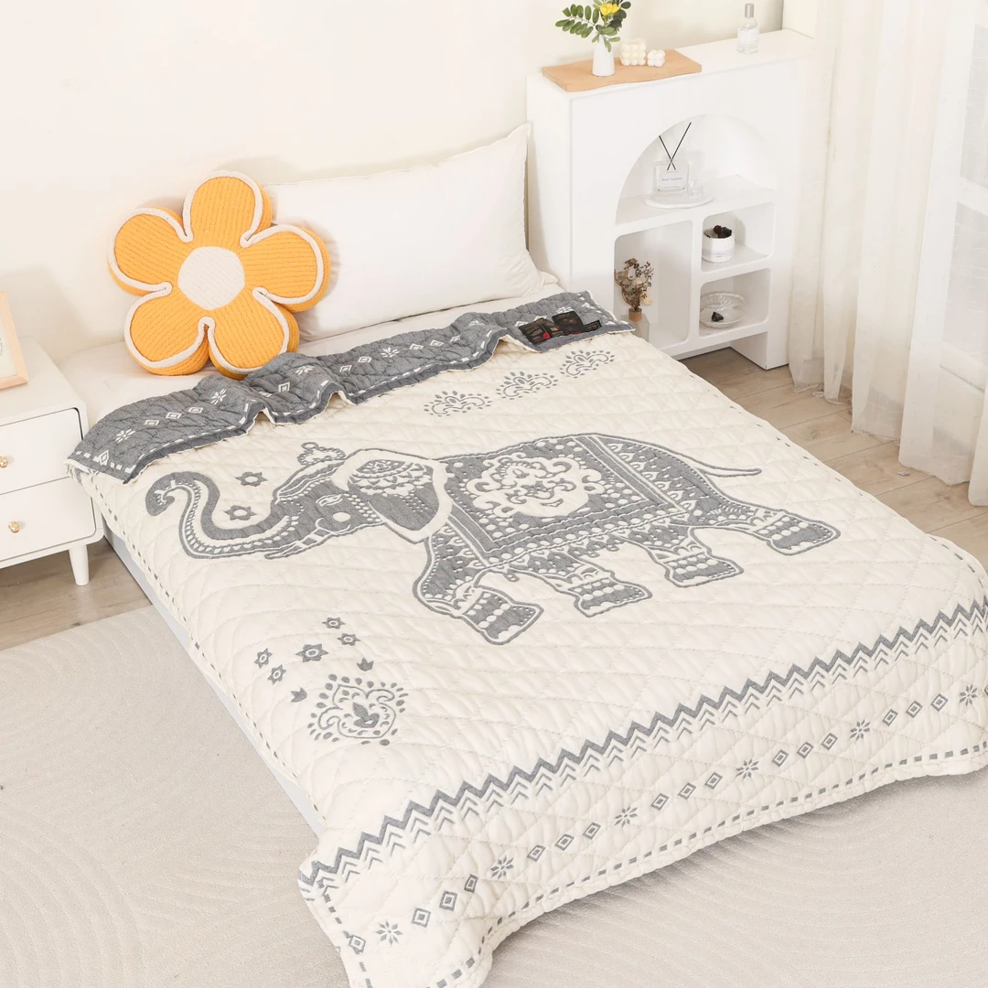 （浅灰象语）-150*200cm加厚意大利私人定制雨露汉麻泡芙被