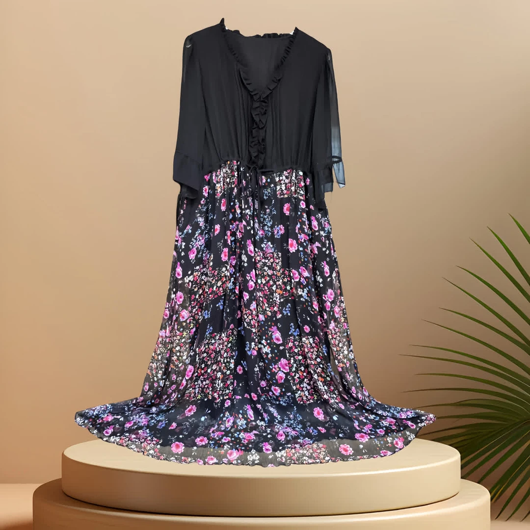 春色之约#高定双层桑蚕丝连衣裙#1217#HX120