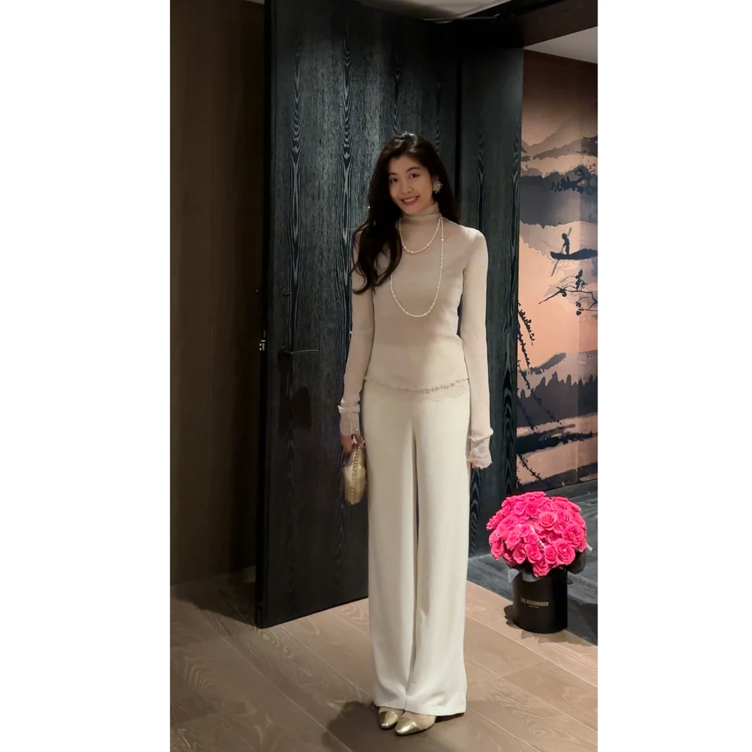 【N·COU】25冬新款【雾里看花】闪丝网布烫钻长袖打底唐装上衣DY52575