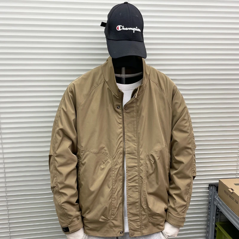 简约夹克男立体领2025春秋新款时尚潮流上衣休闲百搭高级工装外套