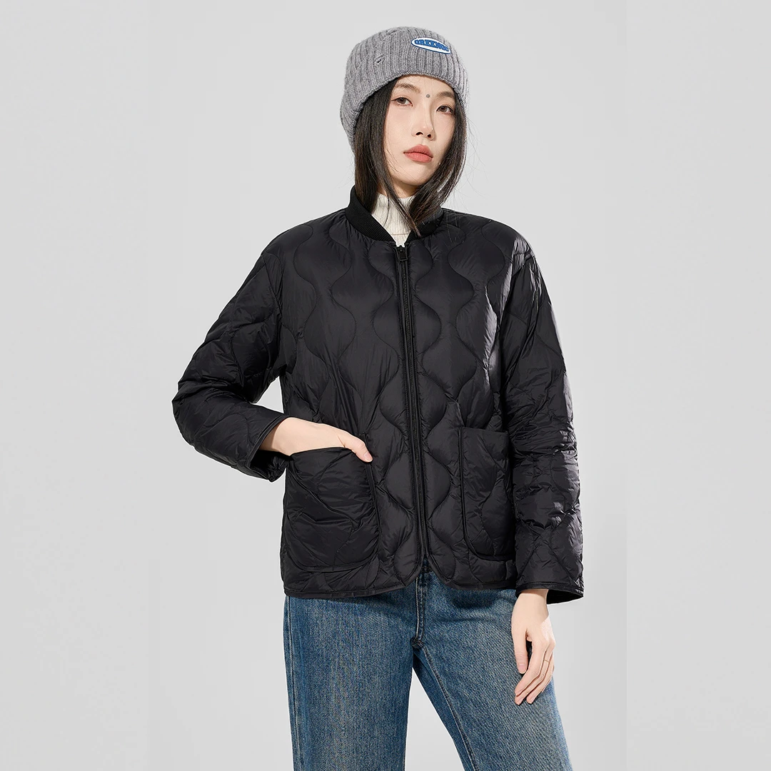 《珊珊专属》赫美斯女士短款棒球服90羽绒服 1016