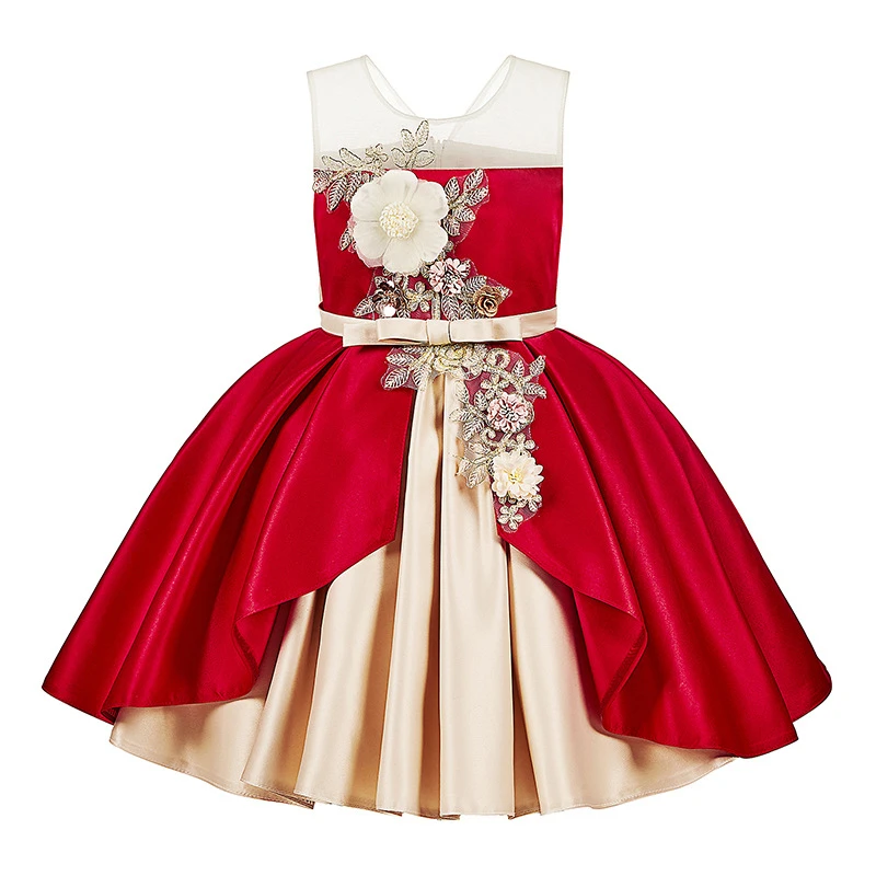 儿童礼服欧美网纱裙女童蓬蓬公主裙子中大童装表演服Kids Dress