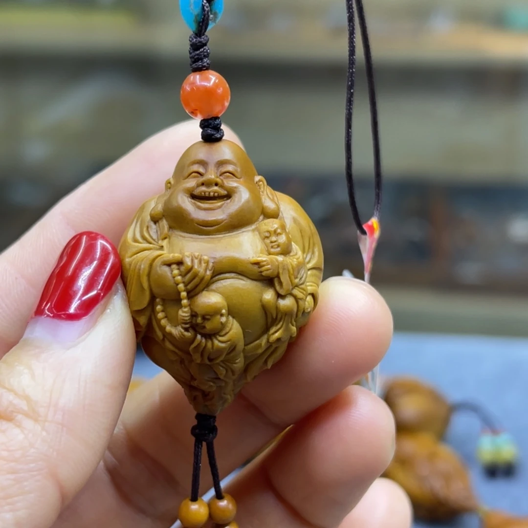 吊坠橄榄核大五子弥勒
